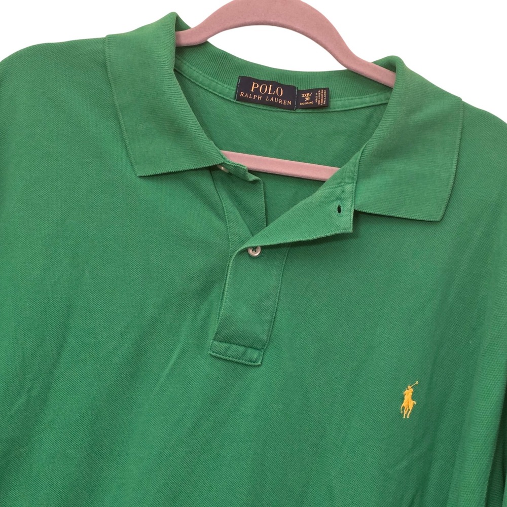 Polo Ralph Lauren Mens Green Cotton Pique Short Sleeve Polo Shirt 3XB Big & Tall